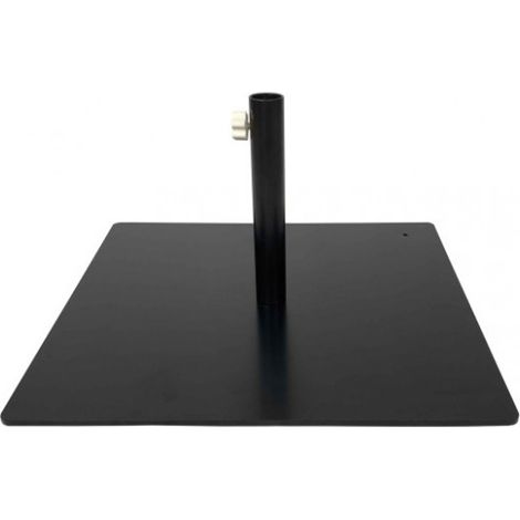 Socle platine métallique carré 40x40cm – Poids 6,75kg – Pour mât drapeau extérieur – Base en acier noir durable (1/2)