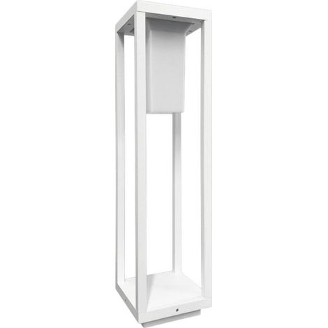 Lampioncino LED da Giardino Bianco E27 IP65 60 cm   Paletto Luminoso Moderno per Esterni, Alluminio, Attacco E27, Vialetti e Percorsi