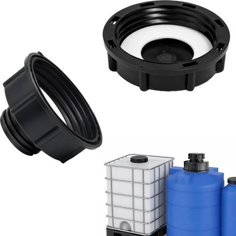 Adaptateur IBC s100 x8 vers s60 x6 et Bouchon cuv S60x6 pour Réservoir IBC 1000ml, vanne de fût, arrosage du Jardin Adaptateurs de Robinet Outils, s100x8 à réduction s60x6 (S100 vers S60) (1/5)