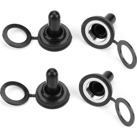 Lot de 20 capuchons de protection étanches en caoutchouc noir pour interrupteurs à bascule de 12 mm (1/5)
