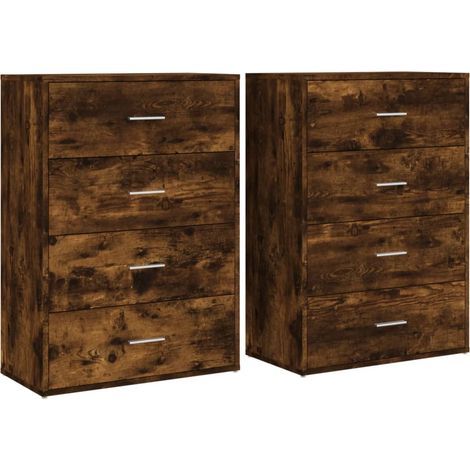 Aparador tipo buffet cómoda armario organizador de almacenamiento cocina salón juego de 2 60 x 31 x 84 cm madera de ingeniería color marrón 020036743