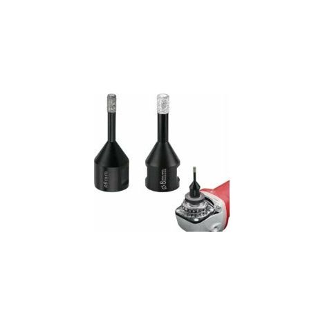 Forets diamantés, forets à carrelage, 2 pièces 6 mm/8 mm, forets avec filetage M14, forets brasés sous vide pour percer à sec les carreaux de porcelaine, le granit, le marbre, le perçage de carrelage (1/5)