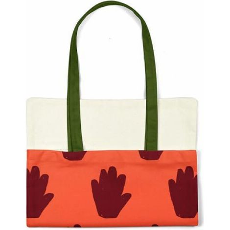Sac shopping - Bonamaison TRGCTBG101044 - Coton - Orange - 34x40 cm anses longues (1/4)
