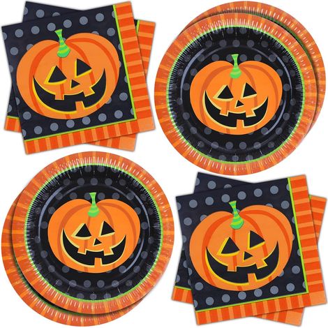 Piatti di carta usa e getta e tovaglioli di Halloween, 20 pezzi ciascuno (1/4)