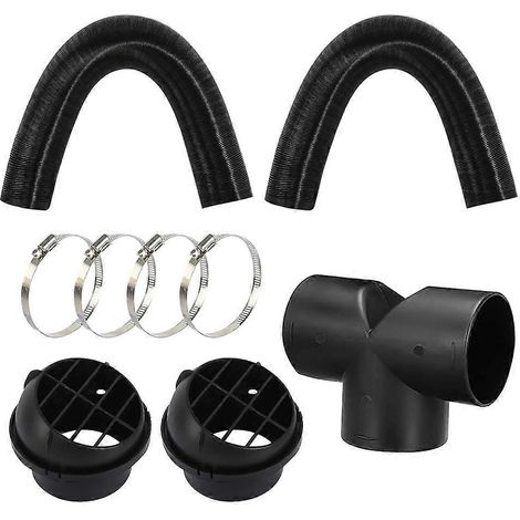 Kit de tuyau d'échappement pour chauffage de stationnement de 75 mm, comprenant un raccord en T, des colliers de serrage et un couvercle de ventilation pour accessoire de chauffage de stationnement. (1/5)