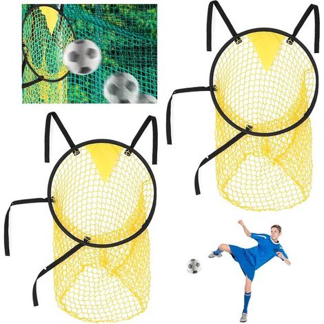 Lot de 2 filets de but de football, filets d’entraînement pour précision des tirs et exercices de football (1/5)