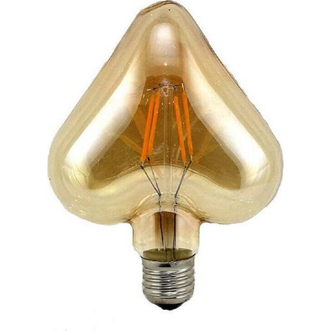 TrAdE Shop Traesio - Lampadina Filamento Cuore Ambra E27 4w Stile Vintage Retro Luce Decorativa Cu-oc - (1/2)