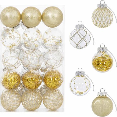 Set di Palline di Natale 30 pz Oro Ø 6 cm PET vidaXL (1/5)