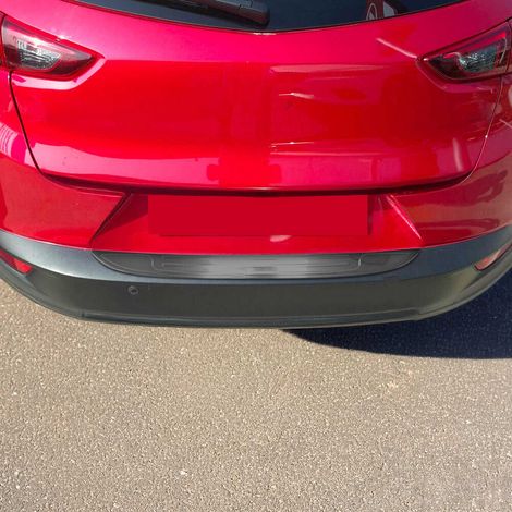 OMAC Ladekantenschutz Stoßstangenschutz für Mazda CX-3 2015-2021 – Edelstahl dark Chrom (1/5)