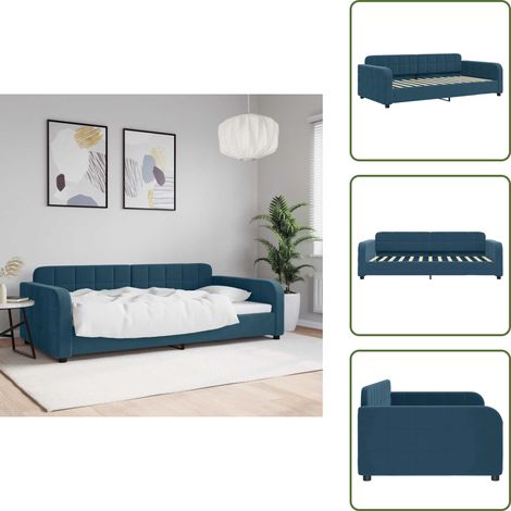 Lit de repos sans matelas bleu 100x200 cm velours - Lit De Repos - Lits De Repos - Canapé-lit - Lit D'appoint