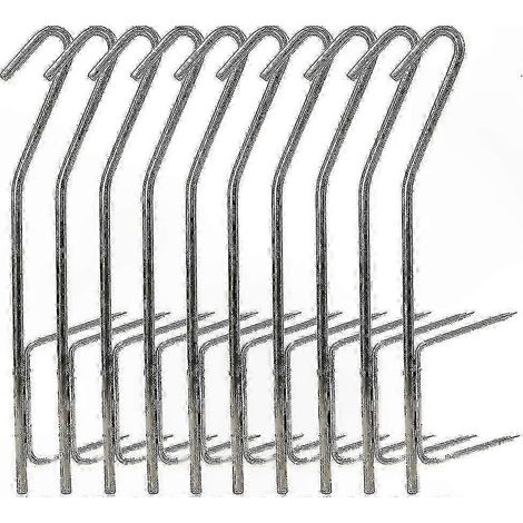 Lot de 10 crochets de fumage en métal résistant pour barbecue et grillade - Idéal pour préparation de poisson et viande (1/5)