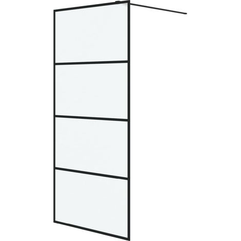Maison Exclusive - Parete Doccia Walk in Nera 90x195 cm Vetro Smerigliato ESG