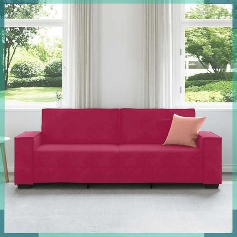 4105034 Canapé à 3 places Rouge bordeaux 220x78x84 cm Velours (1/5)