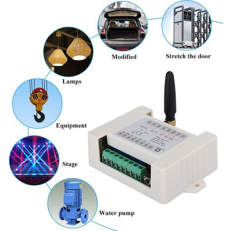 Télécommande sans fil 2CH pour portail motorisé - Contrôle marche/arrêt et inversion moteur (1/5)
