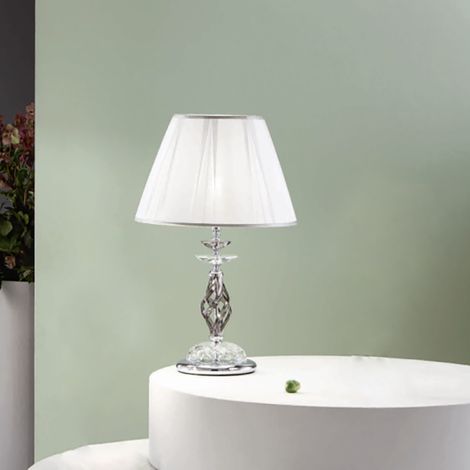 Lampada da tavolo 1306 in vetro soffiato lavorato a mano Fume' 40x65 cm (1/2)