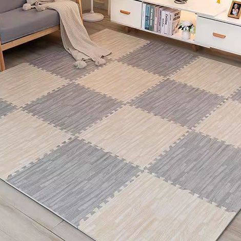 10 Tapis de sol, effet bois, mousse puzzle, salon, bébé (1/5)