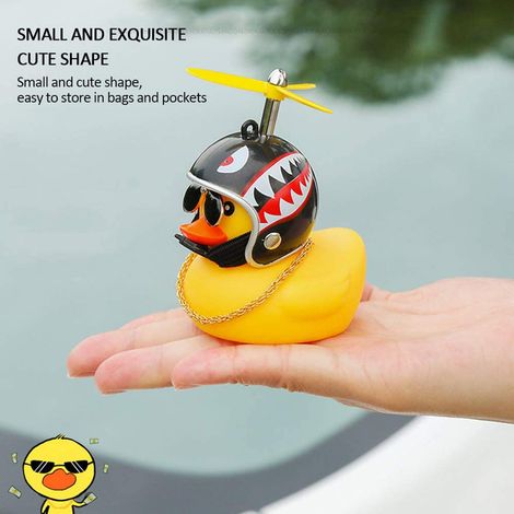 Décoration de voiture en forme de canard jaune avec casque à hélice, pour adultes et enfants. (1/5)