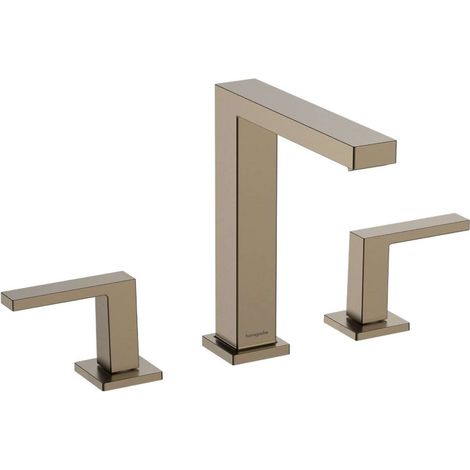 Hansgrohe Tecturis E - Miscelatore a 3 fori per lavabo, con sistema di scarico Push-Open, EcoSmart, bronzo spazzolato 73030140 (1/4)