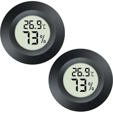 Set of 2 Hygrometers, Digital Thermometers, Accuracy +/-1°C, Indoor/Outdoor, Reptile/House (1/5)
