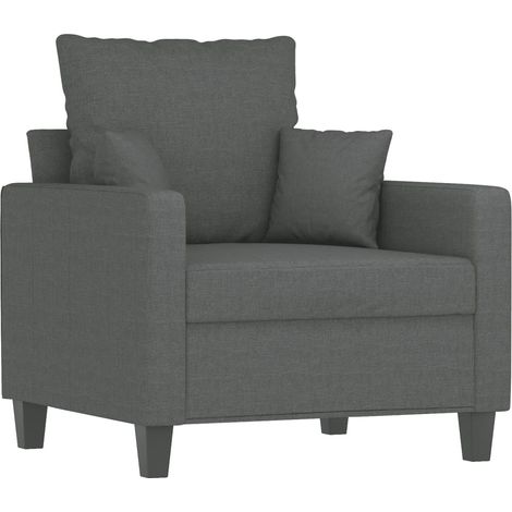 Poltrona Grigio Scuro 60 cm in Tessuto vidaXL 646795