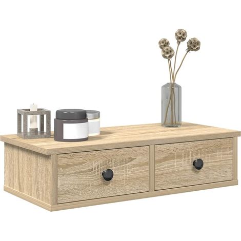 Wandregal mit Schubladen Sonoma-Eiche 60x28x15 cm Holzwerkstoff