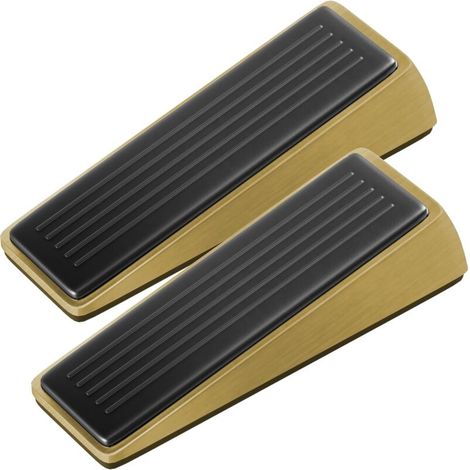 royaluxe -Quincaillerie architecturale en bronze antique – Butée de porte en zinc robuste avec poignées anti-éraflures en caoutchouc (lot de 2) – Butées de porte en métal et en caoutchouc pour bas de (1/5)