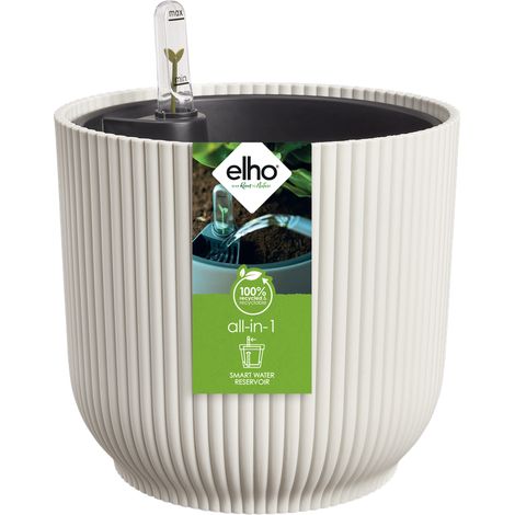 Elho All-in-1 Vibes Rond 25 + Swi 24 - Blanc - Ø 25 x H 23 cm - intérieur - 100% recyclé (1/4)