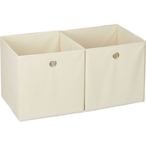 Lot de 4 Boîte de rangement, Pliable, Poignée, Tissu, 30x30x30 cm, Étagère cubique (1/5)