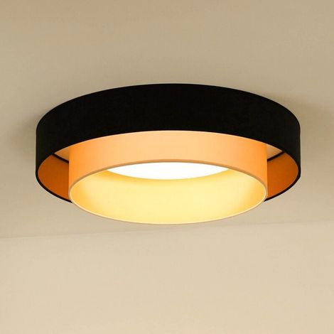 [NEUWERTIG] B-Ware Luneta LED Deckenlampe Leuchte Fernbedienung schwarz gold Samt 60cm dimmbar (1/2)