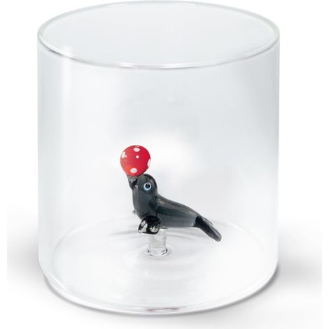 WD LifeStyle Bicchiere Vetro Borosilicato Cc 250 ml Decoro Foca