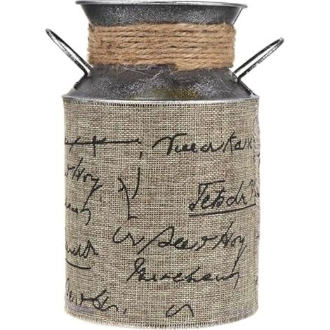 Ornement de Seau en Fer Vintage Argenté Finition Soignée et Durabilité, Vase Décoratif pour Fleurs Séchées Style Européen Rétro pour Bureau et Décoration de Scène (1/5)