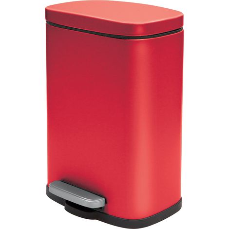 Papelera con pedal Acero AKIRA 5L Rojo mate Spirella