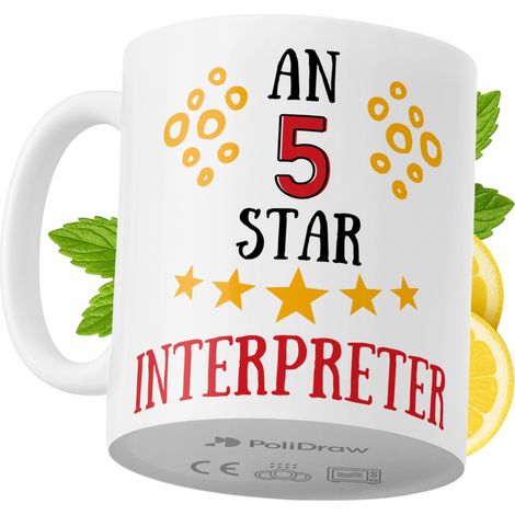 Mug humoristique pour interprète, avec un texte amusant et un design graphique original. Idéal pour les anniversaires, les fêtes et les occasions spéciales. Mug premium pour la maison, le bureau et le (1/5)