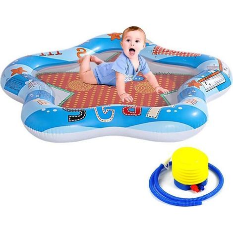 Planschbecken, Kinderbecken mit Luftpumpe, Babyplanschbecken, aufblasbares Becken, kleines Babyplanschbecken für Kinder, Planschbecken für drinnen und draußen (1/5)