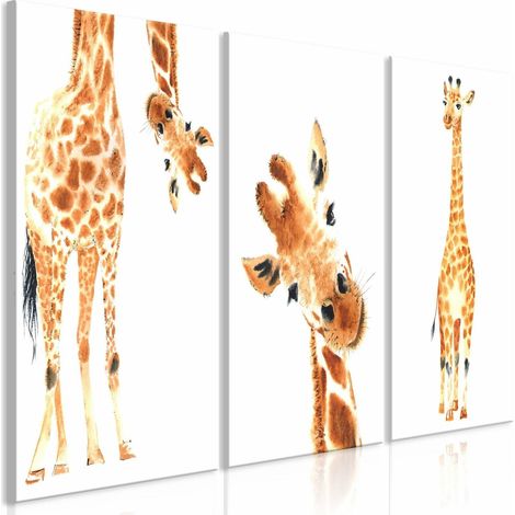 Tableau girafes drôles - 120 x 60 cm (1/4)