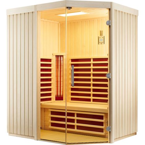 Infraworld TrioSol Unica 1 Infrarotkabine mit 2 ABC-Strahler wählbar in Fichte/Espe/Zirbe Breite: 162 cm - Holzart: Fichte (1/5)