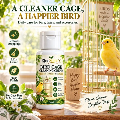 KineShineX Vogelkäfig-Reinigungspaste für Vogelkäfiggeländer, -schalen, -sitzstangen und anderes Zubehör entfernt Vogelkot und Flecken reinigt und pflegt Vogelkäfige.