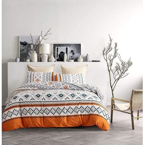 Duvet Cover 220x240cm + 2 Pillowcases 50x75cm - Reversible Black and White Marble Bedding Set for 2 Adults (1/5)
