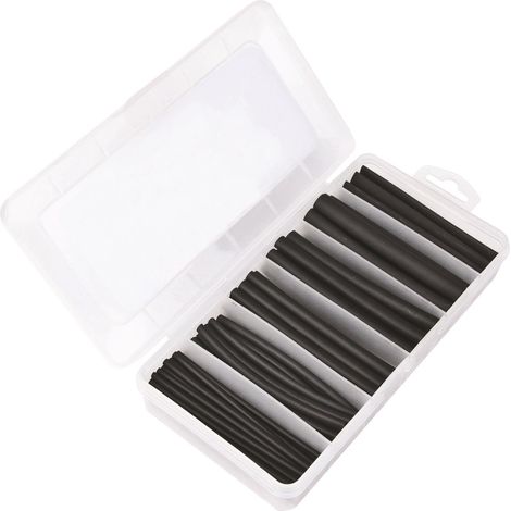 Assortiment de 87 gaines thermoretractables noires retreint 3:1