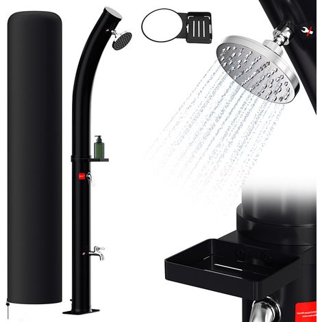Jiubiaz Doccia solare da esterno 20L, 215cm Doccia per piscina inclusa con copertura e porta sapone