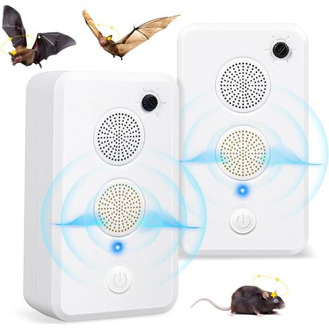 Lot de 2 répulsifs ultrasons chauves-souris grenier rechargeable (1/4)