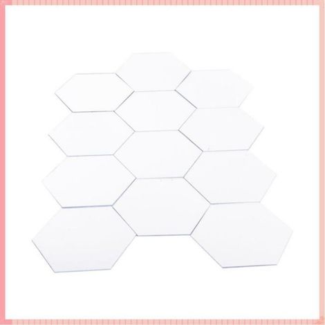 Lot de 12 stickers muraux hexagonaux effet miroir en acrylique, amovibles et repositionnables, décoration pour chambre ou salle de bain (1/4)
