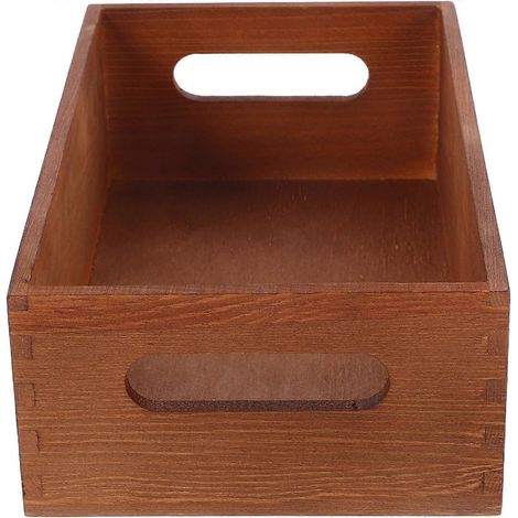 Caisse de rangement en bois rectangulaire pour l'organisation de la maison (1 lot) (1/5)