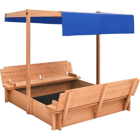 INLIFE Bac à sable avec toit Bois de sapin 112x112x112 cm (1/5)