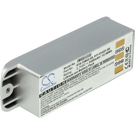vhbw 1x batería compatible con Garmin Zumo 450, 400, 550, 500, 500 Deluxe navegador, navi, GPS (3400 mAh, 3,7 V, Li-Ion) - Reemplaza 010-10863-00, 011-01451-00