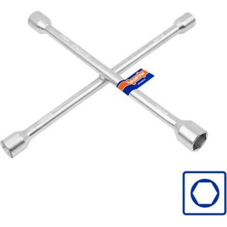 Clé cruciforme WTH8314 17-19-21-23 mm, acier au carbone, 14 po, traitée thermiquement et chromée (1/2)
