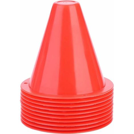 10 pcs Cone de Signalisation,Accessoires de Support de Marqueur Plastique pour Cônes de Football 8.50 8.50cm(Rouge) (1/5)