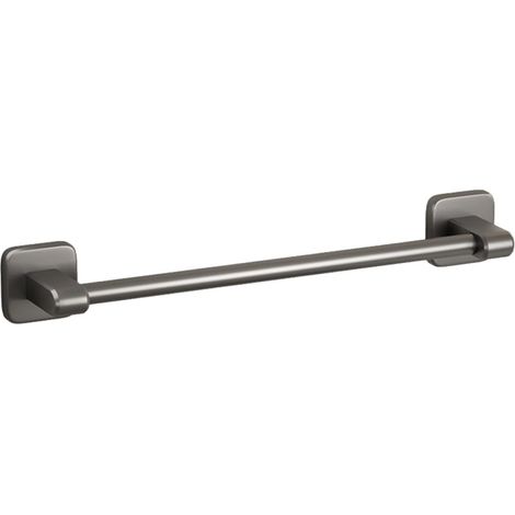 Porte-serviettes mural autocollant pour salle de bain, 40 cm, gris, barre robuste, sans perçage, (1/5)