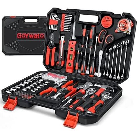 Set completo di attrezzi da 287 pezzi - Cassetta degli attrezzi professionale con chiave a cricchetto, set di bussole, chiave portatile, martello, pinze e kit di attrezzi multi-impugnatura per casa e  (1/5)