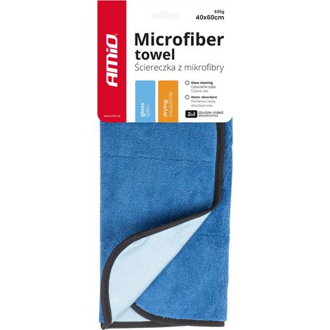Mikrofasertuch zum Waschen, Reinigen und Trocknen der Autoscheiben 2 in 1 60x40 cm amio-03748 (1/4)